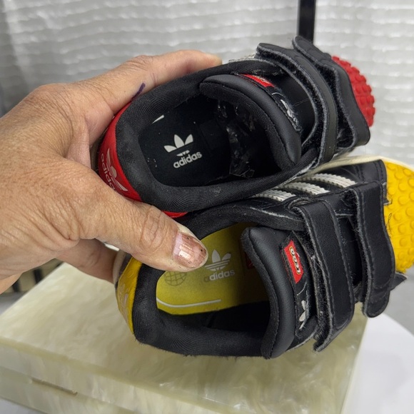 (E4)Adidas Lego Superstar Toddler SneakersLimited Edition Yellow and Red, Sz 7K - Picture 7 of 12